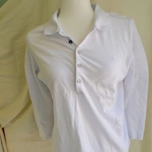 PLUS WOMAN'S RALPH LAUREN WHITE KNIT SHIRT TOP